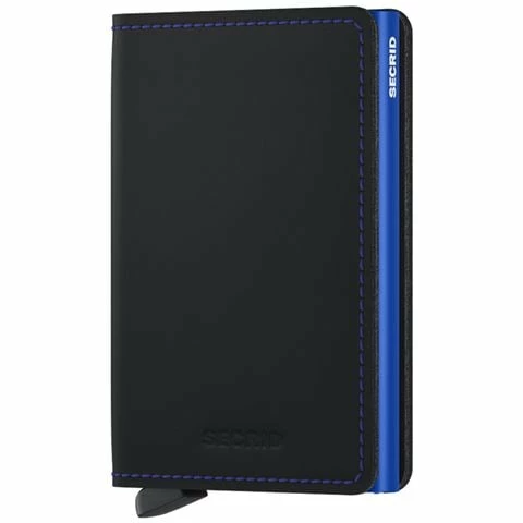Secrid - Slimwallet Matte Black & Blue 1 Secrid - Slimwallet Matte Black & Blue
