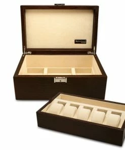 Renzo Romagnoli Renzo - Thesius Leather Watch & Jewellery Case Brown