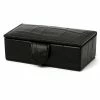 Redd Leather - Crocodile Leather Cufflink Box Small Black