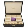 Renzo Romagnoli Renzo - Crocodile Print Leather Tie & Cufflink Case Black