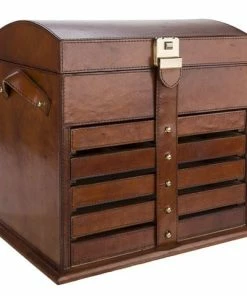 Rossini Leather - Large 6 Rack Leather Jewellery Box