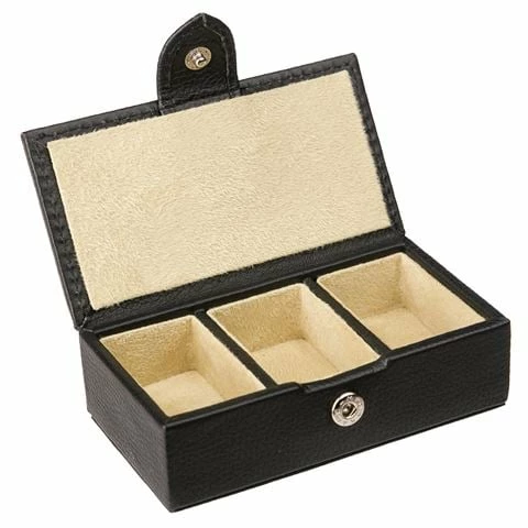 Redd Leather - Leather Cufflink Box Small Black 1 Redd Leather - Leather Cufflink Box Small Black
