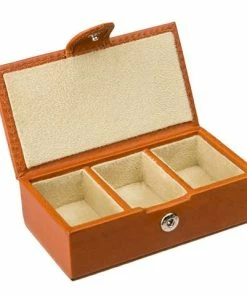 Redd Leather - Leather Cufflink Box Small Cognac Tan