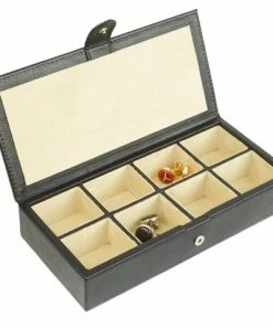 Redd Leather - Leather Cufflink Box Black