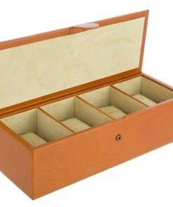 Redd Leather - Crocodile Leather Watch Box Large Cognac