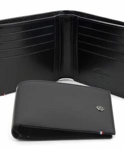 Dupont - D Line Leather Wallet W/ 8 Credit Card Slots Black