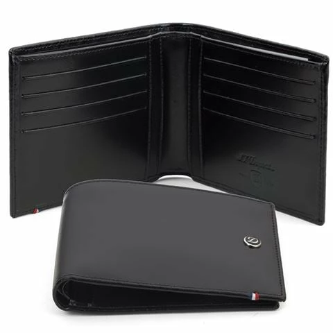 Dupont - D Line Leather Wallet W/ 8 Credit Card Slots Black 1 Dupont - D Line Leather Wallet W/ 8 Credit Card Slots Black