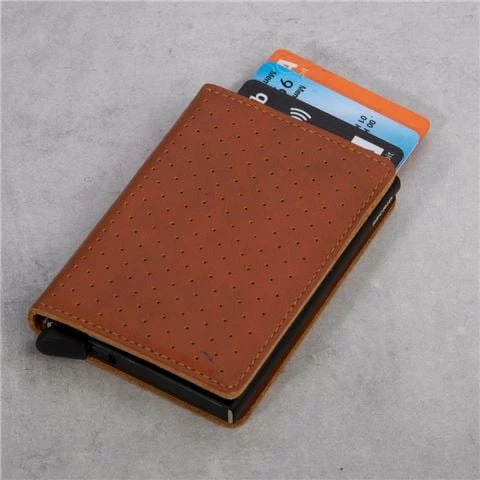 Secrid - Slimwallet Perforated Cognac 1 Secrid - Slimwallet Perforated Cognac