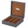 Renzo Romagnoli Renzo - Grey Leather Cufflink Box 12 Compartments
