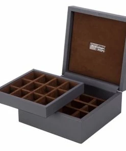 Renzo Romagnoli Renzo - Cufflink Box 24 Compartments Grey