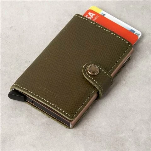 Secrid - Miniwallet Saffiano Olive 1 Secrid - Miniwallet Saffiano Olive